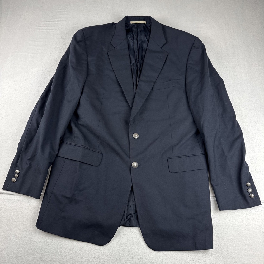 VTG Burberry Navy Blazer 42L Silver Colored Buttons READ Classic Office Business